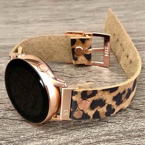 Leopard Leather Band for Galaxy Watch Active 40mm